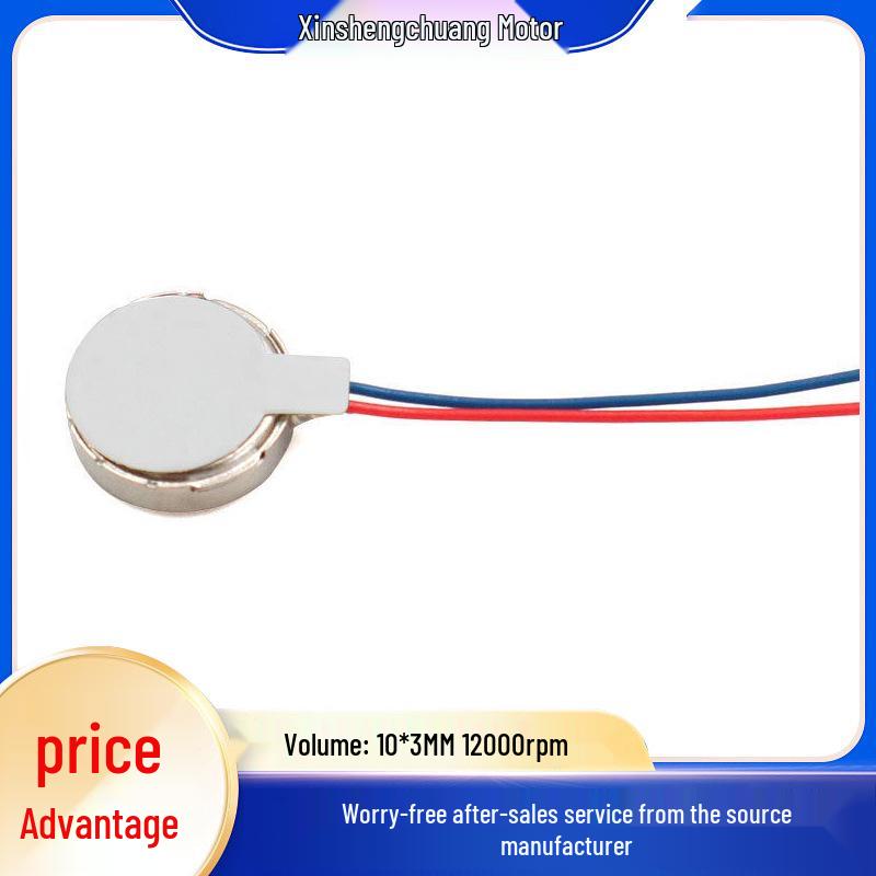Miniature 10*3MM 3V Flat Motor for Massager, Tooth Cleaner, DC Button Vibration