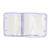 A5 PVC Binderhülle 6-Ring Doppel-Druckknopfverschluss Kantenumschlagenes Transparentes Design Notizbuch-Organizer zur Aufbewahrung von Papierdokumenten