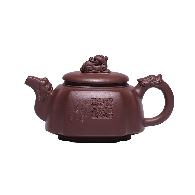 Shangqi Yixing Purple Clay Dragon Teapot - Sanxing Gaobao Style