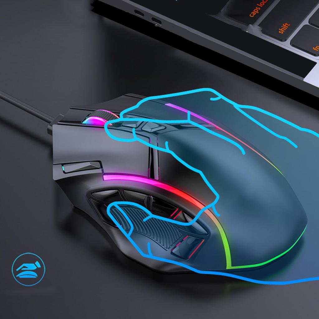 RGB Gaming 12800 DPI Wired Gaming 12 Macro Buttons 6 DPI Ergonomic Mouse for Computer Replacement Accessory Mouse, Mouse, & Levels, Gaming,