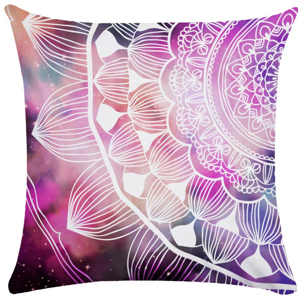 45X45CM Nordic Watercolor Mandala Ethnic Wind Starry Polyester Pillowcase Living Room Sofa Decoration Cushion
