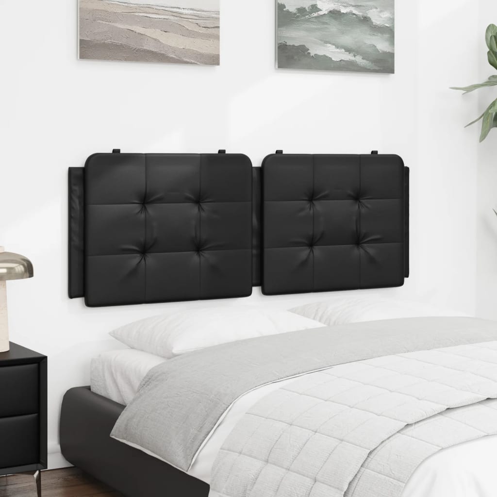 Vidaxl Headboard Pillow, Black, 140 Cm, Faux Leather
