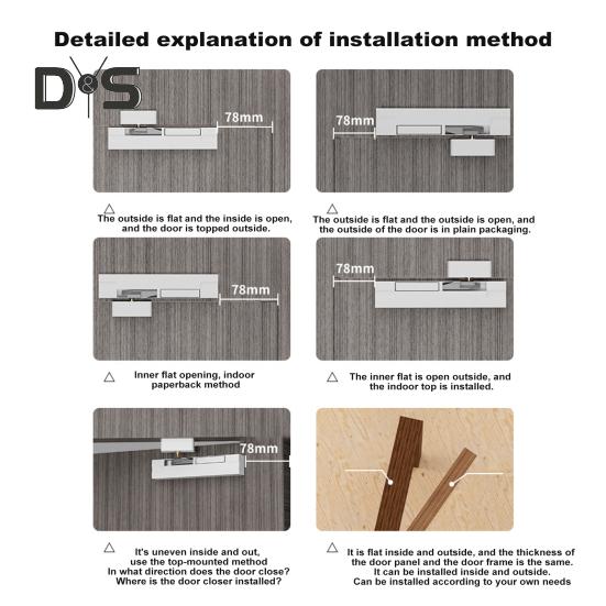 Automatyczny samozamykacz do drzwi bramowych W pełni regulowany Mocny, nośny, uniwersalny, prosty montaż Akcesoria do samozamykaczy do drzwi