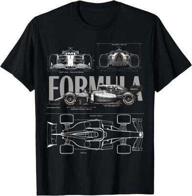 Racing 2026 Car Silhouette Blueprint T-Shirt - Size Options Available