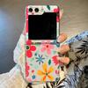 Romantic Floral Pattern Phone Case For Samsung Galaxy Z Flip 6 5 4 3 5G Folding Hard Clear Cover For Samsung Z Flip6 Flip4 Flip5