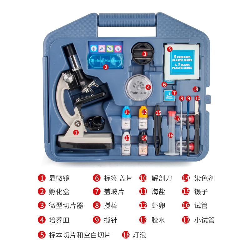 Children'S Metal Microscope 1200 Times Magnification Goggles, Primary School Students Science Laboratory Toys