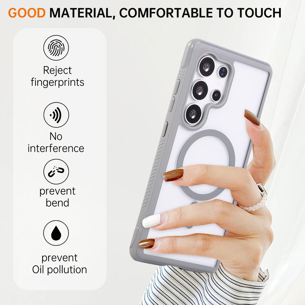 For Samsung Galaxy S25 Ultra Case TPU+PC Transparent Protective Phone Cover with Wrist Strap