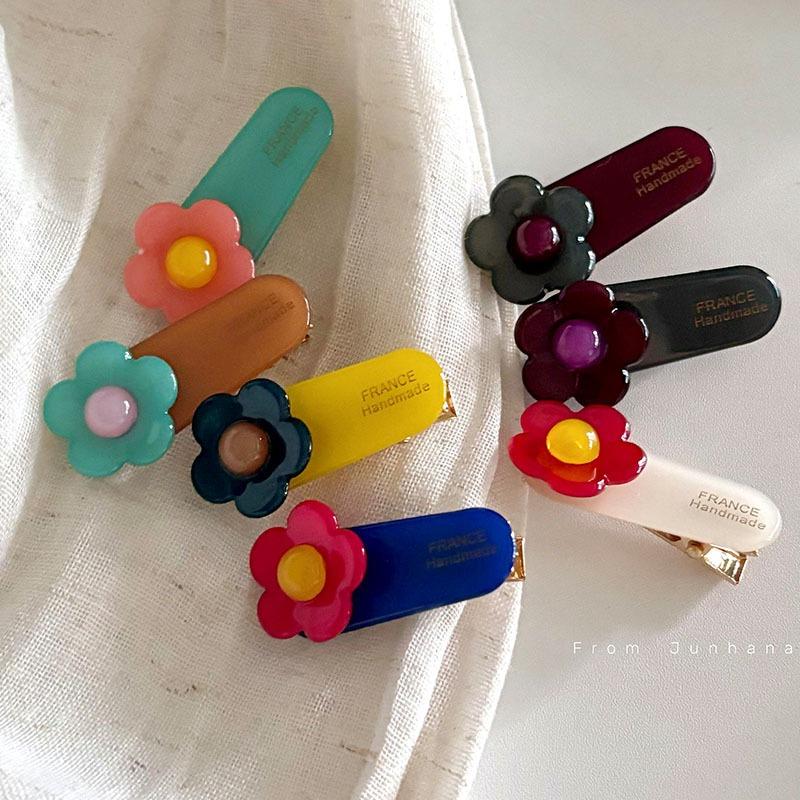 Sweet Flowers Barrettes Acetate Floret Duckbill Clip Simple Graceful Bang Clip Girl Side Clip Hair Accessories