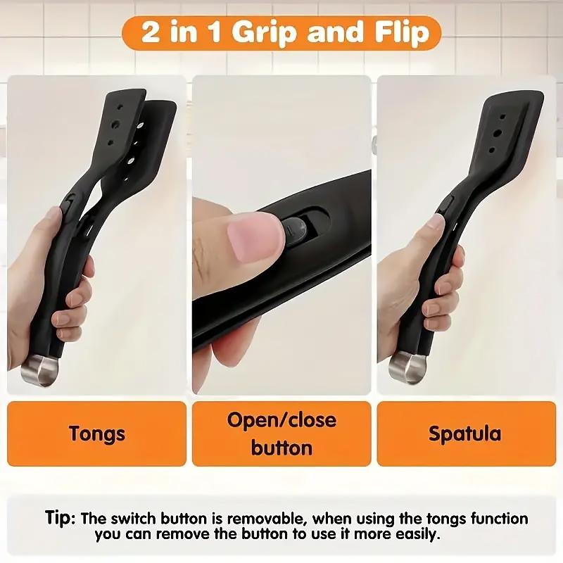 Silikon Küchenzange Antihaft Steakspatel Eier Pfannkuchen Bratwender Große Öffnung Küchenkochschaufel für Grillzange