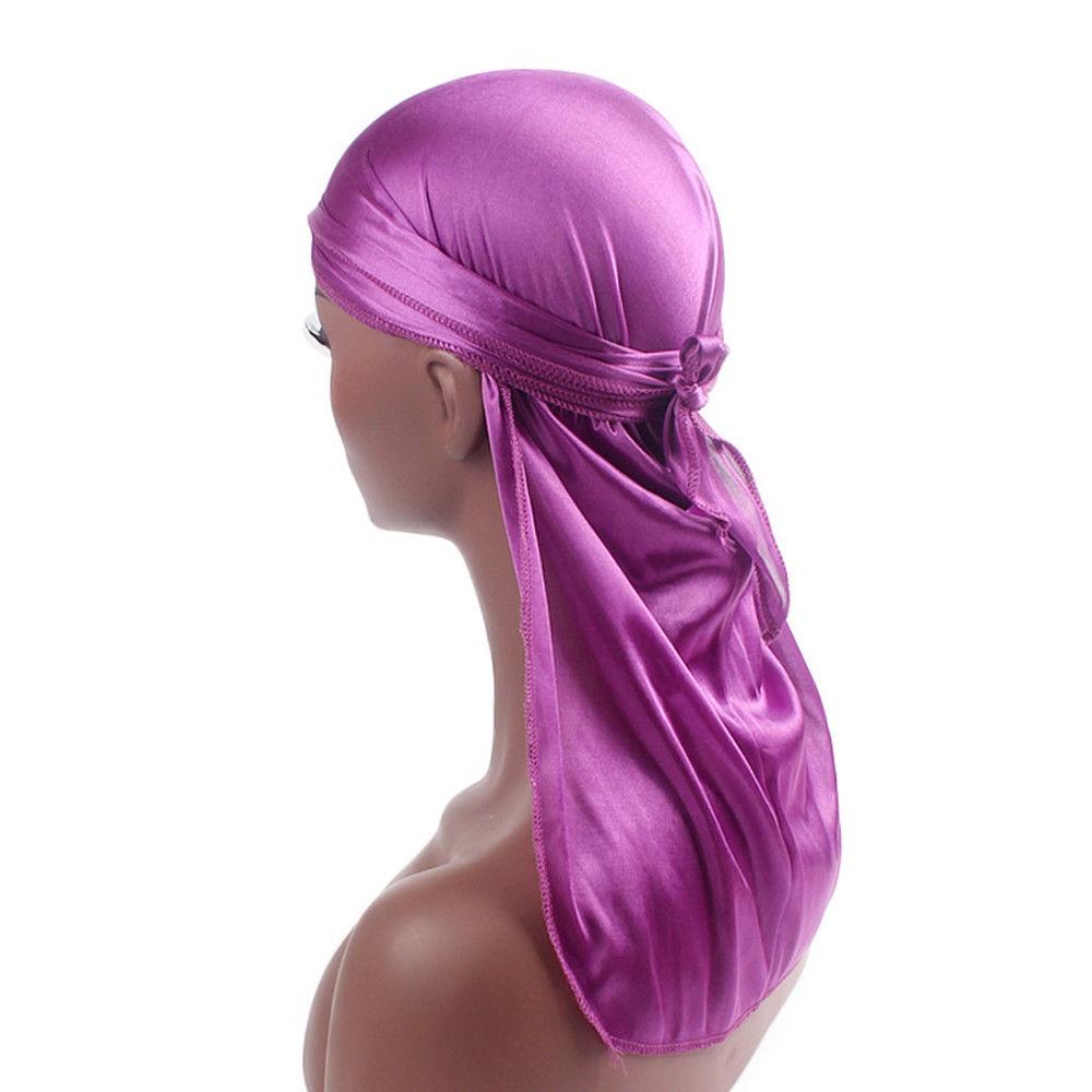 Premium Quality Smooth Silk Nylon Durag Headwear Pirate Cap In Solid Color Style