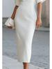 2026 Elegant One-Shoulder Solid Color Summer Dress for Women
