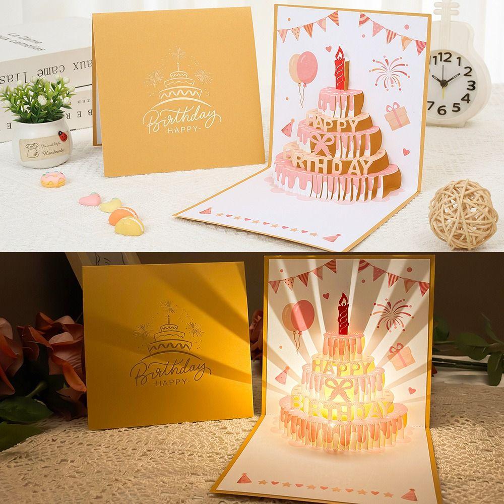 Hollow Paper Carving Musical Birthday Greeting Cards  Birthday Party Supplies