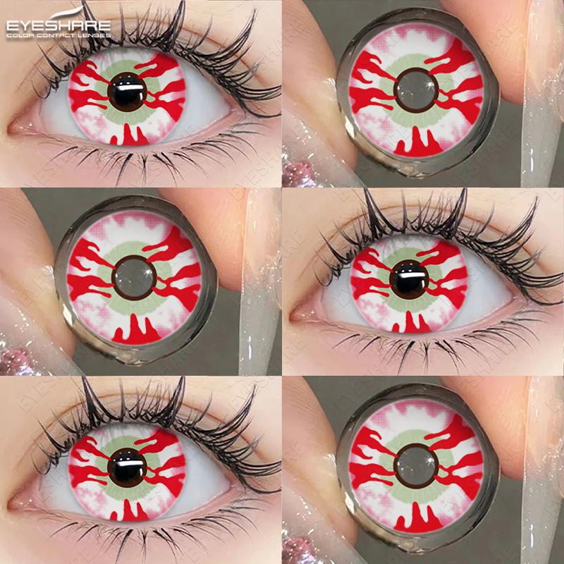 

AMARA Red Кольорові контактні лінзи для косплею для очей Аніме Лінзи для очей 1 пара червоних лінз Контактні лінзи Косметичні кольорові лінзи Очі