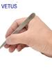 VETUS ST-12 Stainless Steel Precision Tweezers, Anti-Magnetic/Acid, for Watch Repair, Manicure, Bird's Nest Handling