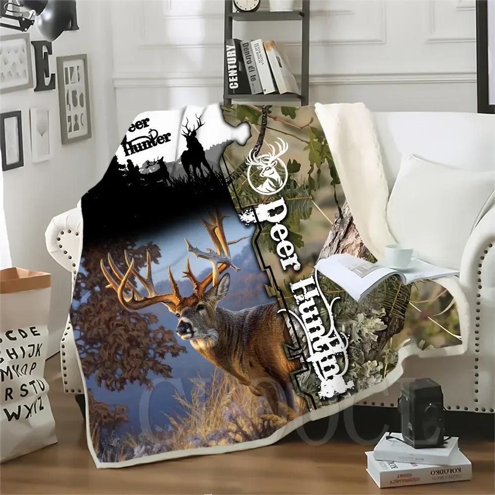 Thicken Blanket Wild Boar Hunting Pig Printed Throw Blankets for Beds Plush Fluffy Teenager Home Decoration Beddings Adult Quilt