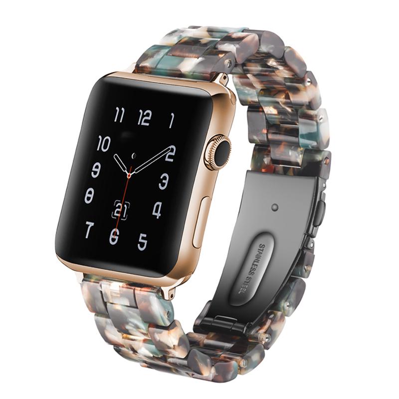 Resin Strap for Apple Watch Band 44mm 40mm 42mm 40mm Accessoreis Luxury Watchband Belt Bracelet iWatch Series 3 4 5 Se 6 Band