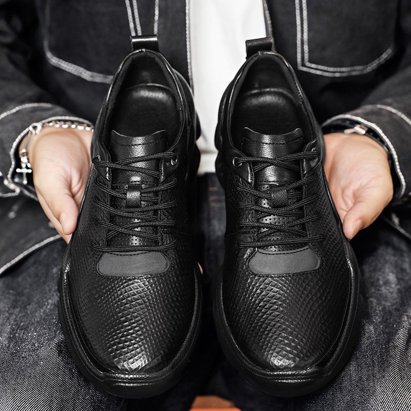 Fashion High Quality Genuine Leather Mens Sneakers Non Slip Outdoor Casual Shoes New Leisure Walk Tenis Masculino Men's Casual Trainers