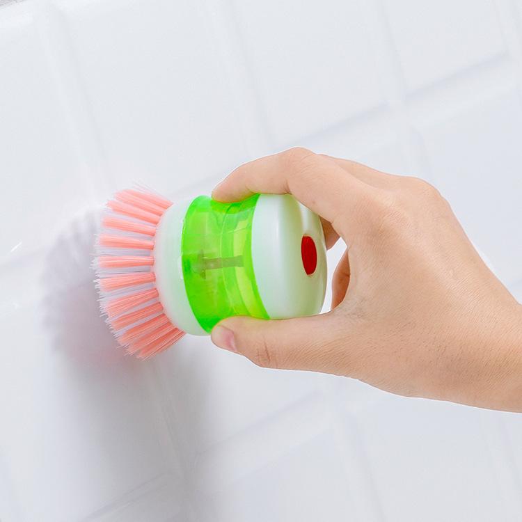 Kitchen Cleaning Bursh Dish Washing Tool  Pan Dish Bowl Palm Brush Liquid Soap Dispenser Magic Brush