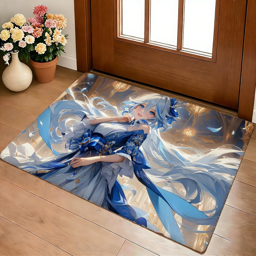 

Genshin Impact Furina Floor Mat Cozy Flannel Soft Thick Non-Slip Mat For Living Room Bedroom Kitchen Decor Rugs 40x60cm