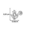 Zircon Set F136 Titanium Internal Thread Lip Labret Stud Ear Cartilage Piercing Jewelry