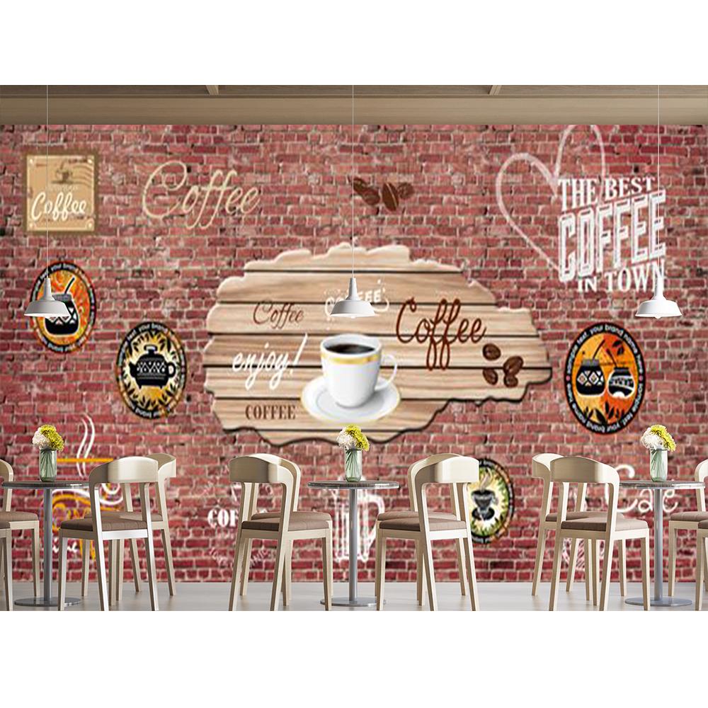 Fototapeta 3D Kávová zrna Fototapeta Cafe Shop Tabule Fototapeta pro kavárnu Restaurace Drink Bar Tapeta Dekor