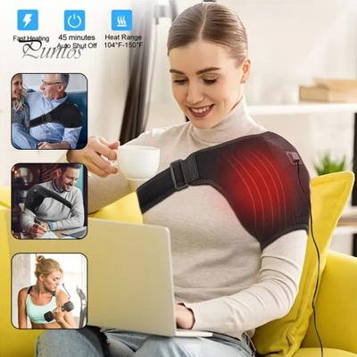 Heated Shoulder Brace Pad USB 3 Temperature Setting Adjustable Men Women Soreness Stiffness Shoulder Pain Relief Electric Heating Shoulder Pad Wrap