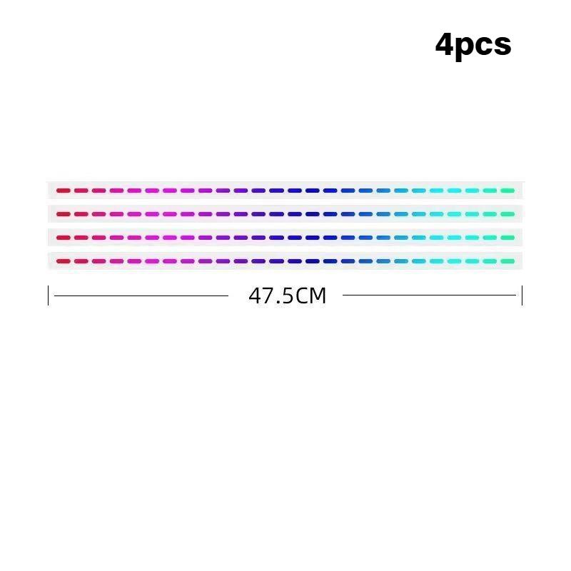 

4/8/16pcs Dotted Line Car Stickers, Fluorescent Stickers, Electric Bike and Motorcycle Reflective Car Stickers