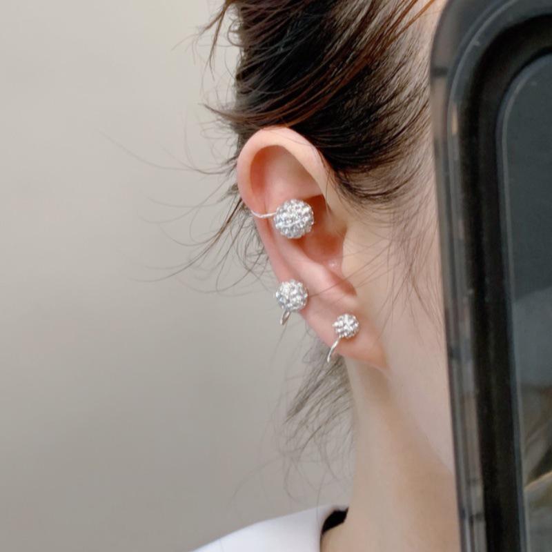 Runde Diamant-Ohrstecker: Retro-Inspiriert, Kein Piercing Erforderlich, Kleines und Einfaches Design für Frauen.