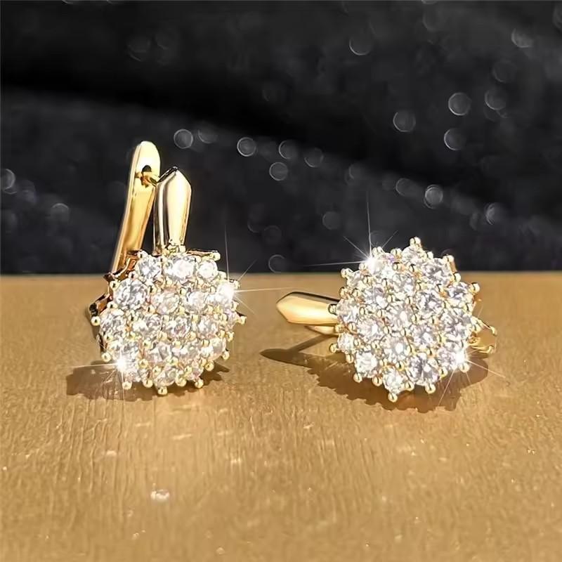 Fashion Ear Buckle French Exquisite Flower Women s Earrings Geometric Personality Earrings