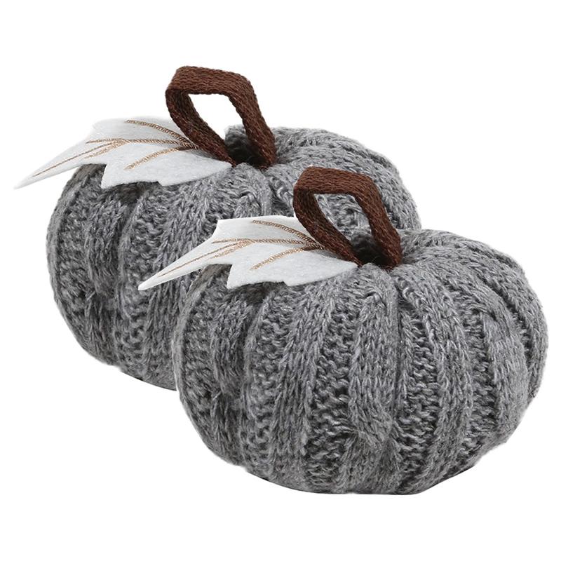 Stickade Pumpor Dekor Virkade Pumpa Ornament Handgjorda Thanksgiving Skörd Heminredning Höst Bordsdekoration 1/2/3ST