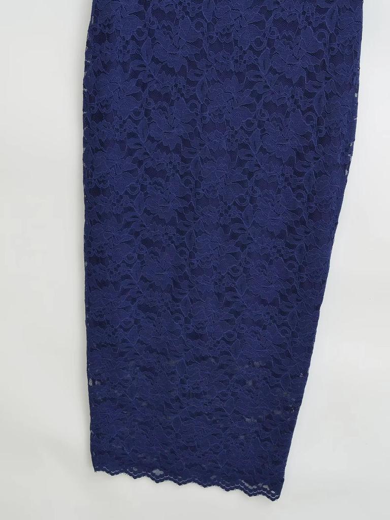 Retro Summer Lace Slit Skirt - Slimming Hip-Hugging Design for Women