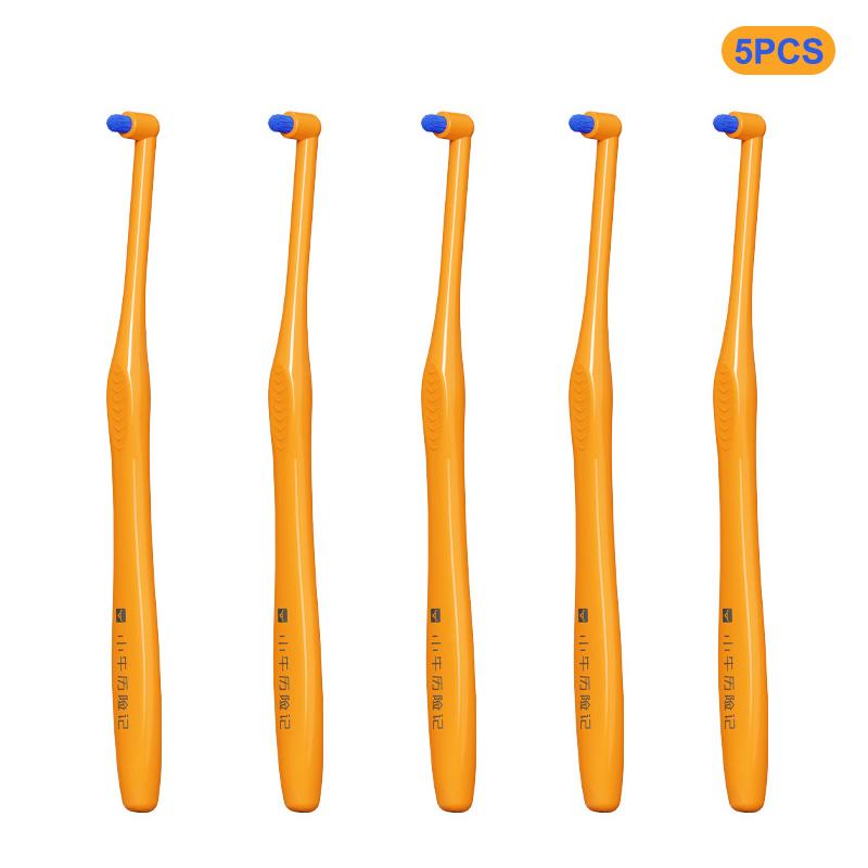Orange Interdental Brush with Small Head Soft Detail Cleaning Inclined Design for Deep Oral Cavity Cleaning