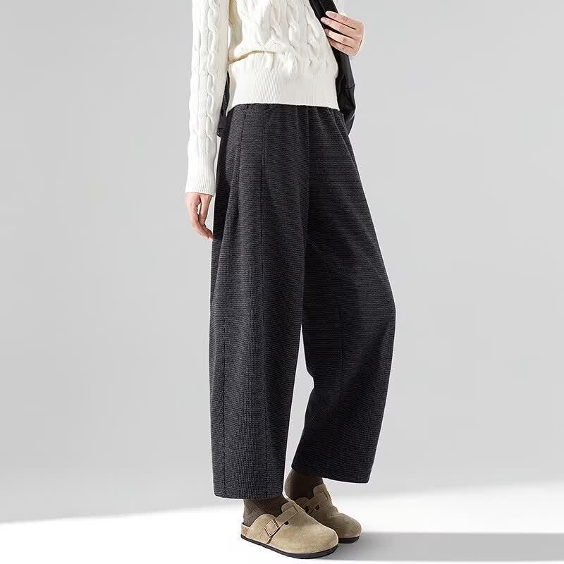 Women's Wool Blend Elastic Waist Cropped Casual Pants