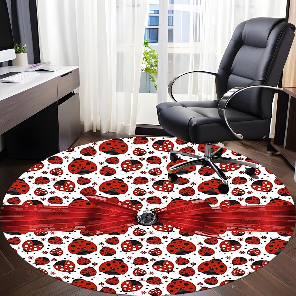 1pc Ladybug Polka Dot Chair Carpet for Office, Non-slip, Soft and Durable Office Rug for  Decoration, Perfect for Office yy251229120