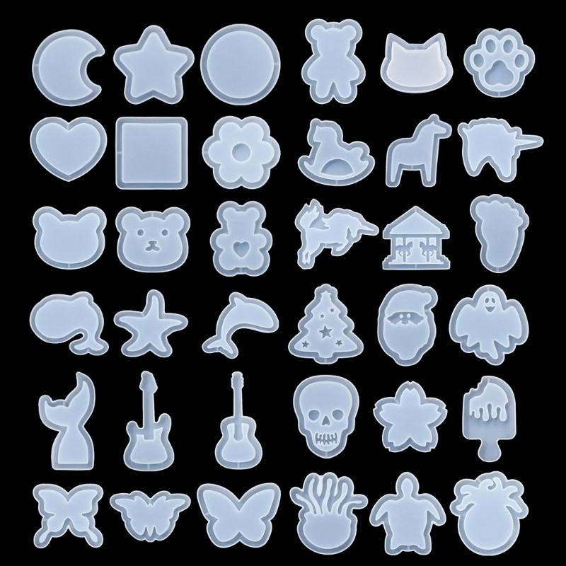 9 Stück Tiere Resin Schüttelformen Handgemacht Anhänger Dekoration Silikonformen Treibsand Schlüsselanhängerform Leicht zu Reinigen