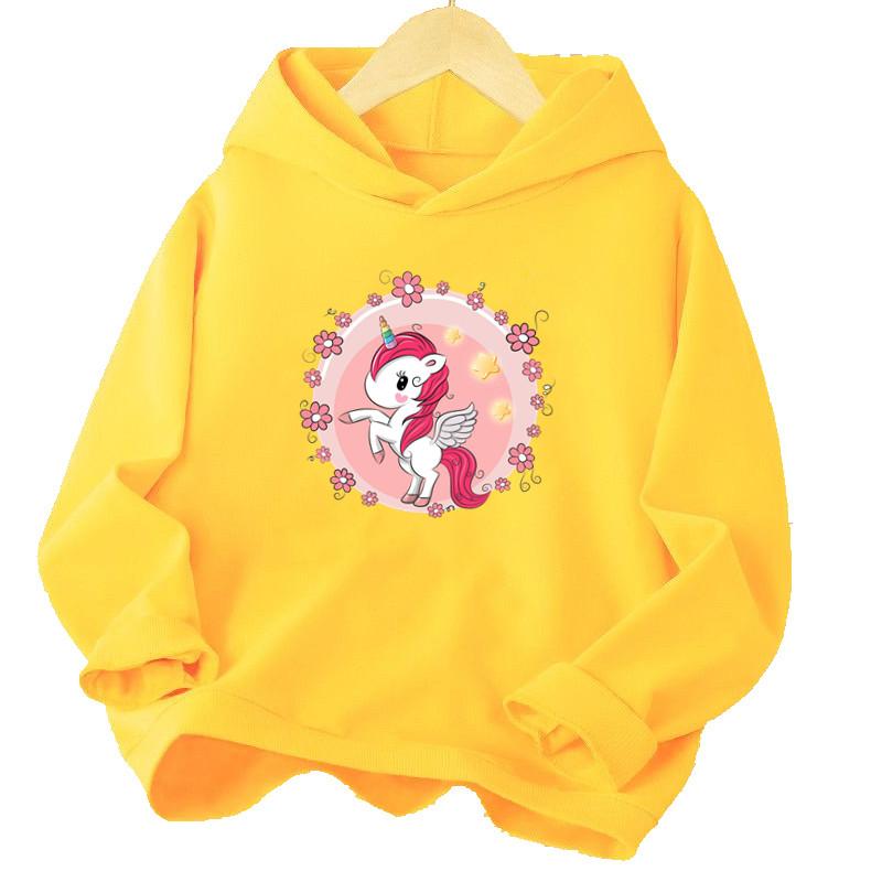 Cute Unicorn Clothes Cartoon Hoodie Childrens Clothing Spring Fall Hoody Sweatshirt Girls Fashion Tracksuit
