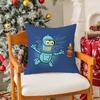 Anime FFuturama BBender Pillow Case Silky Elegant Comfort Sofa Bed Invisible Zipper