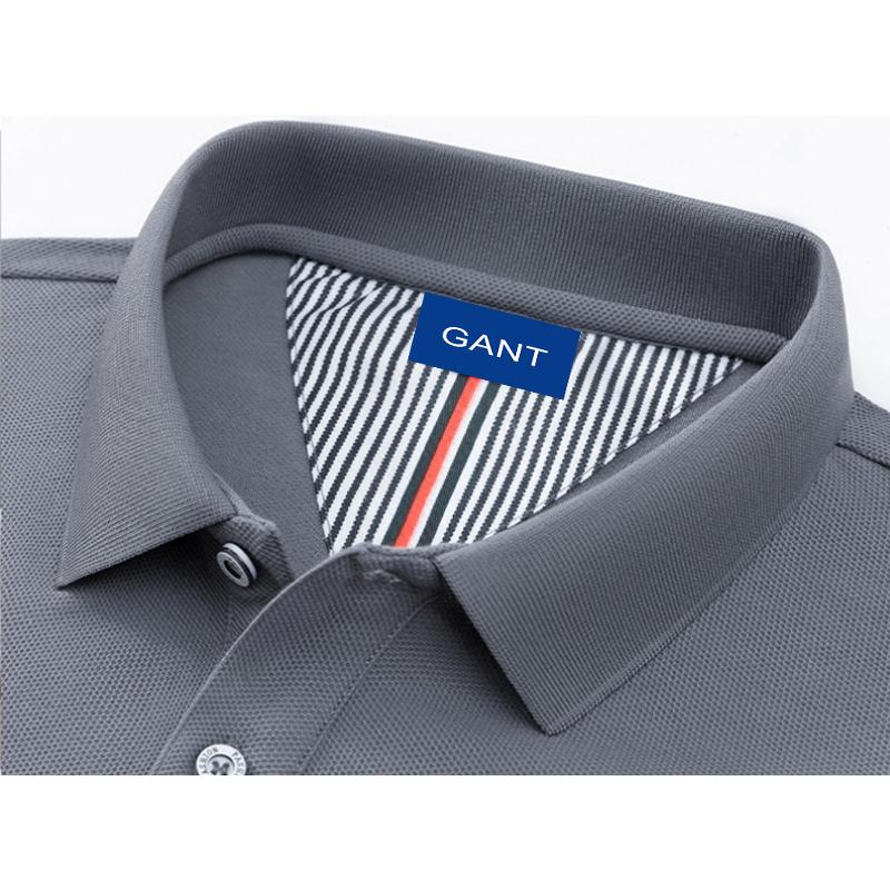 Gant Sommer Herre Ny Broderi Ensfarget Ren Bomull Løs Business Casual Poloskjorte