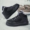 Winter Warm White Black Leather Men Casual Shoes Women High Tops Flats Leisure Shoes Sporte Skateboard Shoes Chaussure Homme