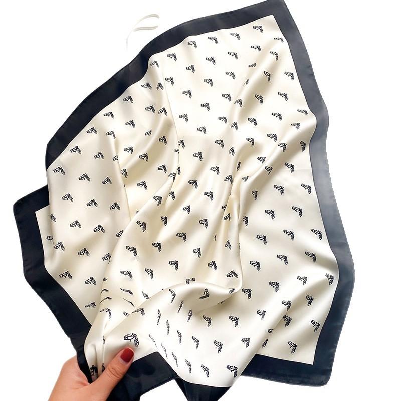 Fashion Square Fashion Foreign Style Small Silk Scarf Women'S Headband Decorative Scarf Dual-Purpose Small Square Scarf New Scarf