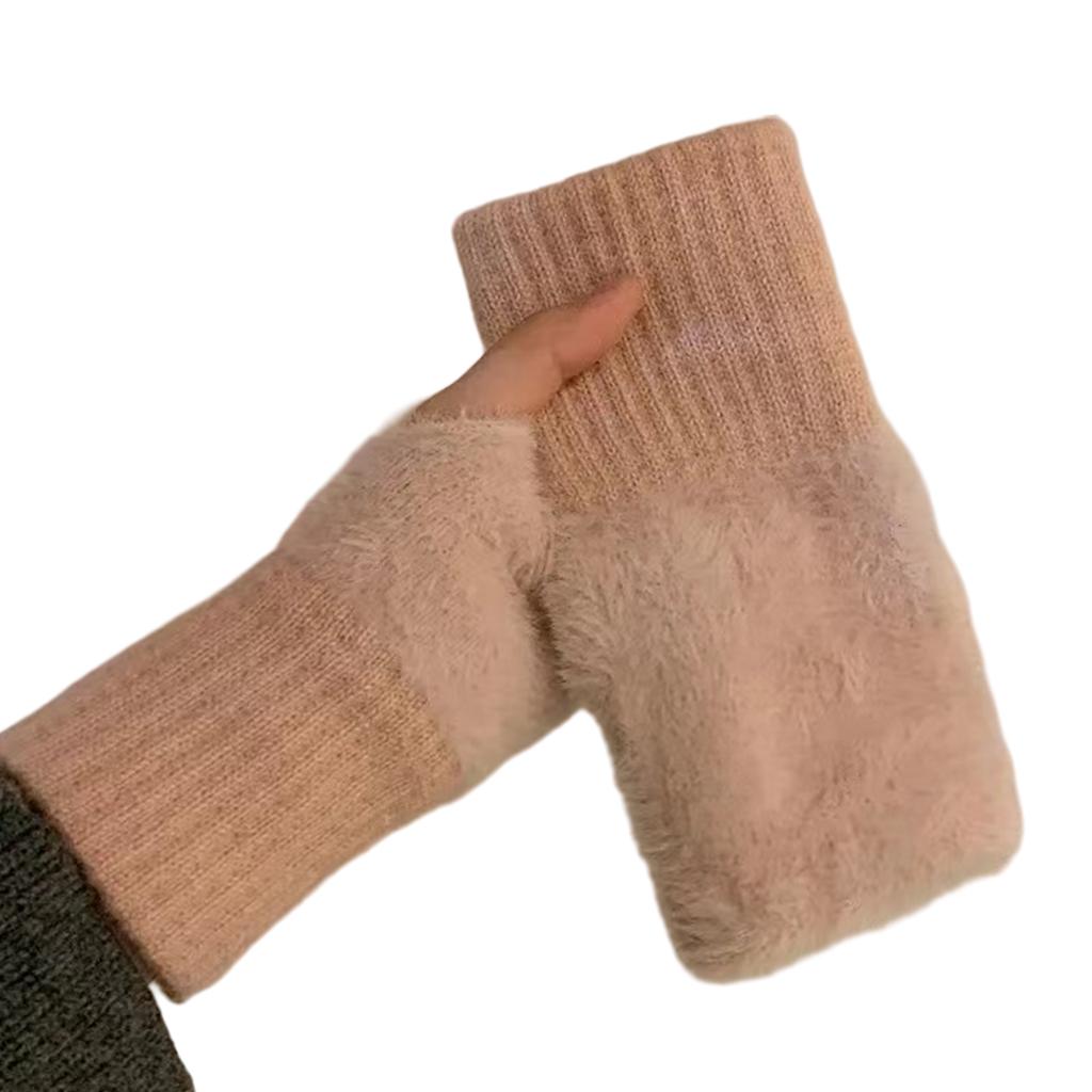 Trendy Warm Thermal Gloves Knitted Stylish Soft Gloves for Cold Weather Winter Cycling Skiing Climbing