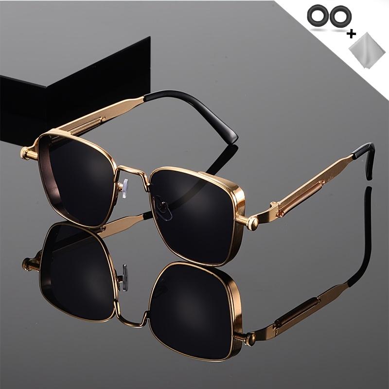 Steam Punk Style Unisex Uv Protection Spring Temple Sunglasses золотой