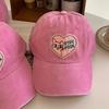 Pink Love Baseball Cap Women's Korean Version Big Head Waist Duck Tongue Hat Soft Top Cute Cat Hat Tidy Show Small Face