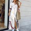 Womens Long Sleeve Casual Loose Button Down Denim Maxi Shirt Dress
