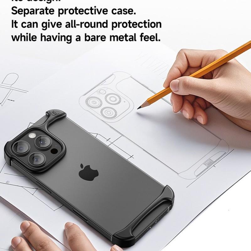 Metal Corner Bumper Phone Case IPhone 16 Pro Max 15 14 13 Shockproof Slim Fit Cover