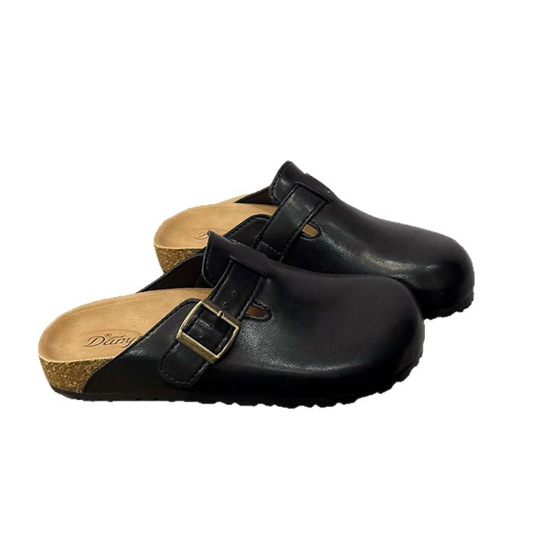 Women's New Birkenstock Half Slippers Baotou Temperament Soft Bottom Flat Bottom 2025 Comfortable Casual Spring Fashion Wear
