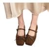 French Butterfly Knot Slip-On Mary Jane Ballet Flats Women's Spring New Flat Heel Shoes Simple Round Toe Rubber Outsole