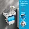 Wall Mounted Toilet Paper Holder Plastic Toilet Roll Holder Tissue Dispenser Shelf  Multifunctional