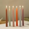 Gradient Color Threaded Long Rod Candle Home Romantic Wedding Decoration Spiral Rod Wax