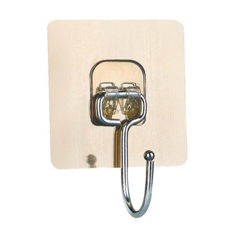 Gebürsteter EdelstahlhakenKein Bohren erforderlichStarker, großformatiger selbstklebender Haken für die Rückseite der TürEisenhaken